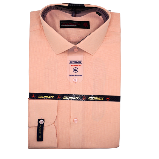 peach-color Men’s dress shirt