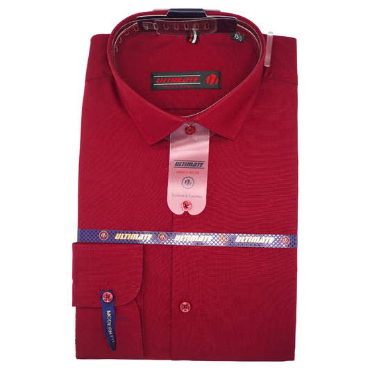 Red color dress shirt