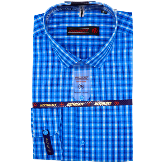 Blue Multi-Check dress Shirt
