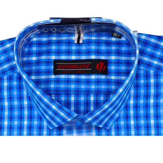 Blue Multi-Check dress Shirt