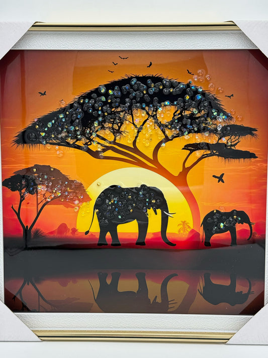 Elephant Sunset Beads Scenery 40x40