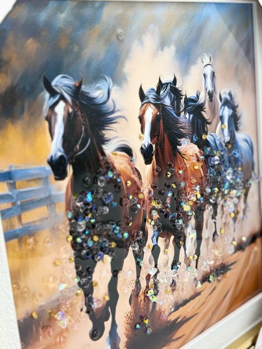 Majestic Running Horse Beads Scenery 30x30