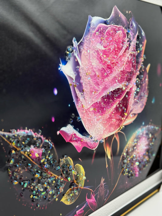 Pink Crystal Rose Beads Scenery 40x50
